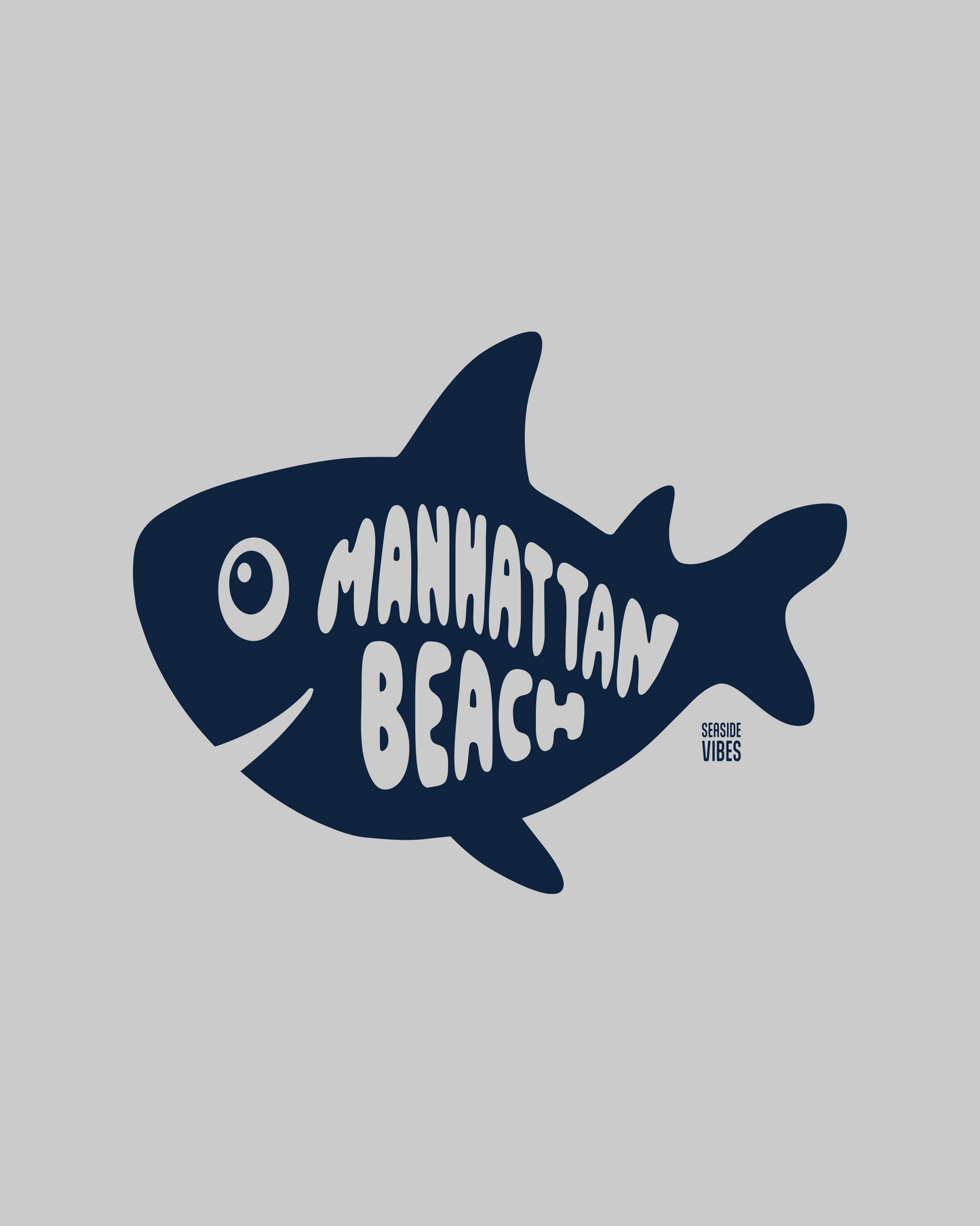 Manhattan Beach Shark Onesie | Athletic Heather
