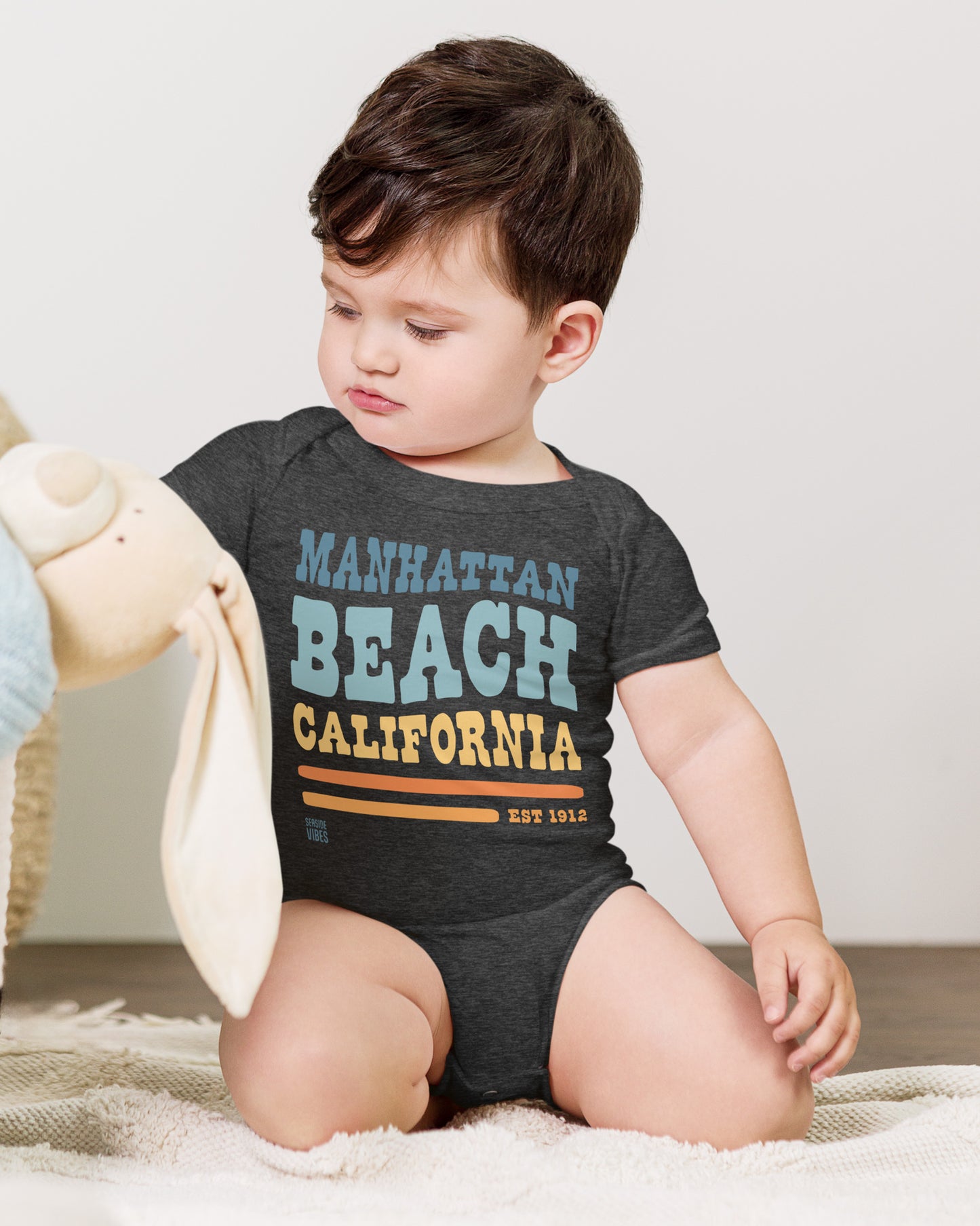 Manhattan Beach Vibes Onesie | Dark Grey Heather