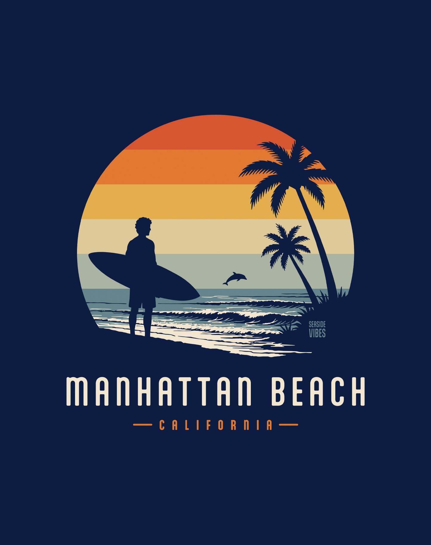 V-Neck: Manhattan Beach Away From Keyboard Tee - Heather Navy