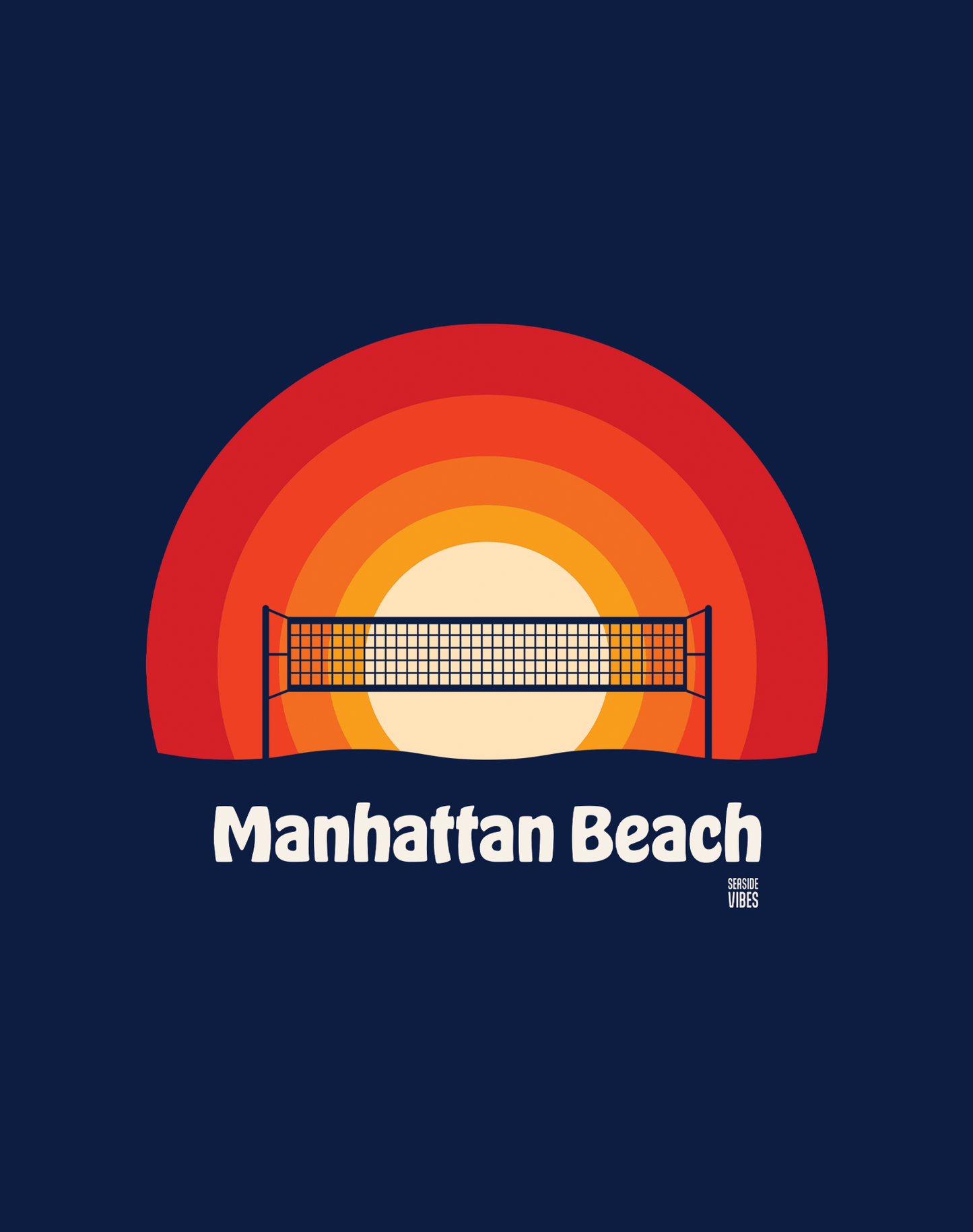 V-Neck: Manhattan Beach Sunset Tee - Heather Navy