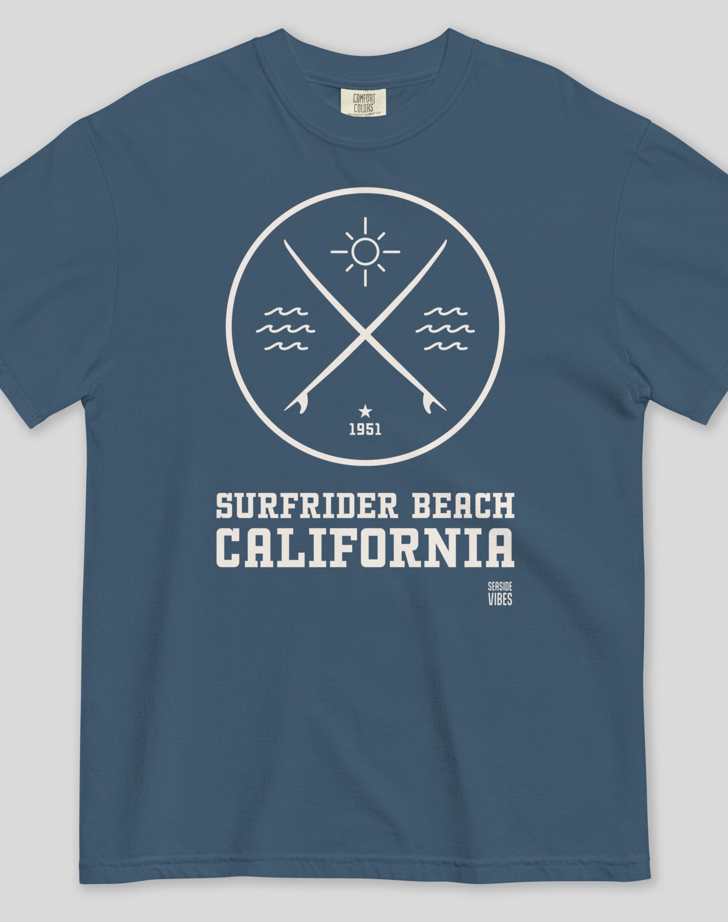 Unisex: Surfrider Beach Surf Tee - 100% Cotton | Midnight