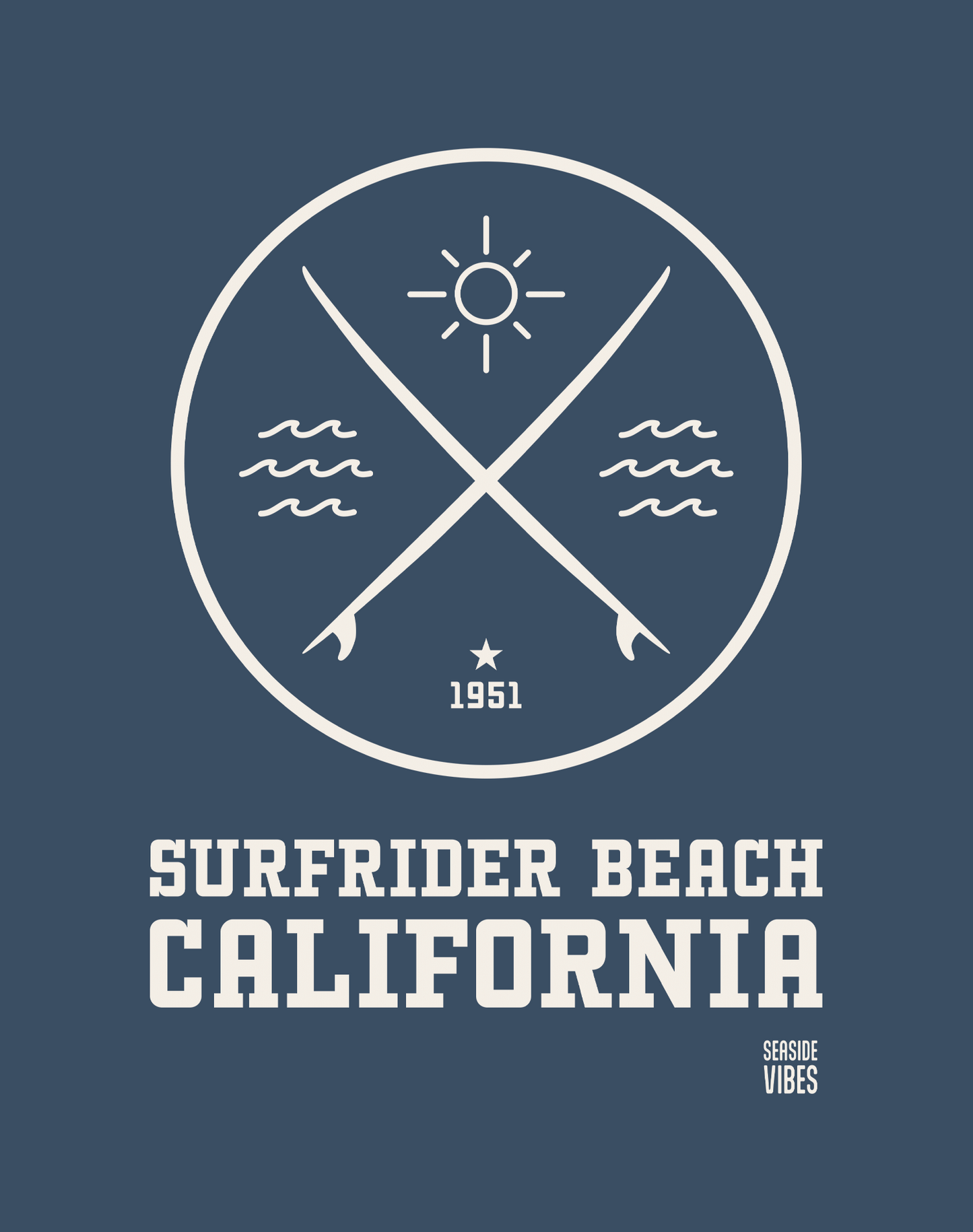 Unisex: Surfrider Beach Surf Tee - 100% Cotton | Midnight