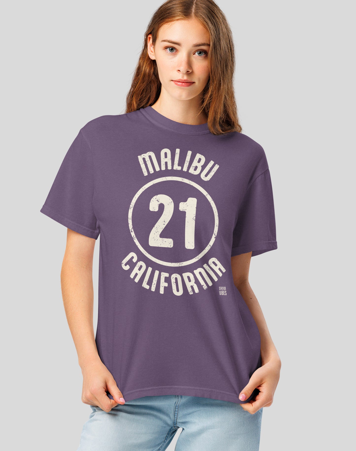 Unisex: Malibu 21 Tee - 100% Cotton | Grape
