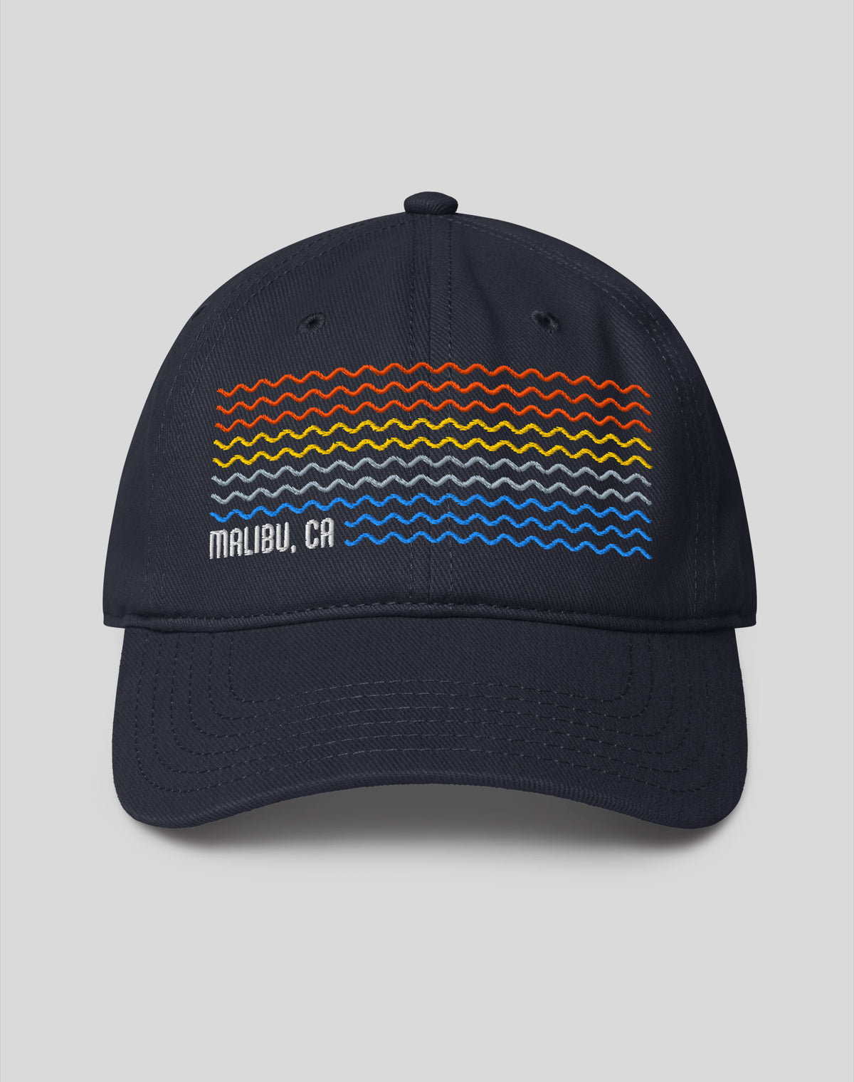 Malibu Sunset Waves Low Profile Dad Hat - Dark Navy