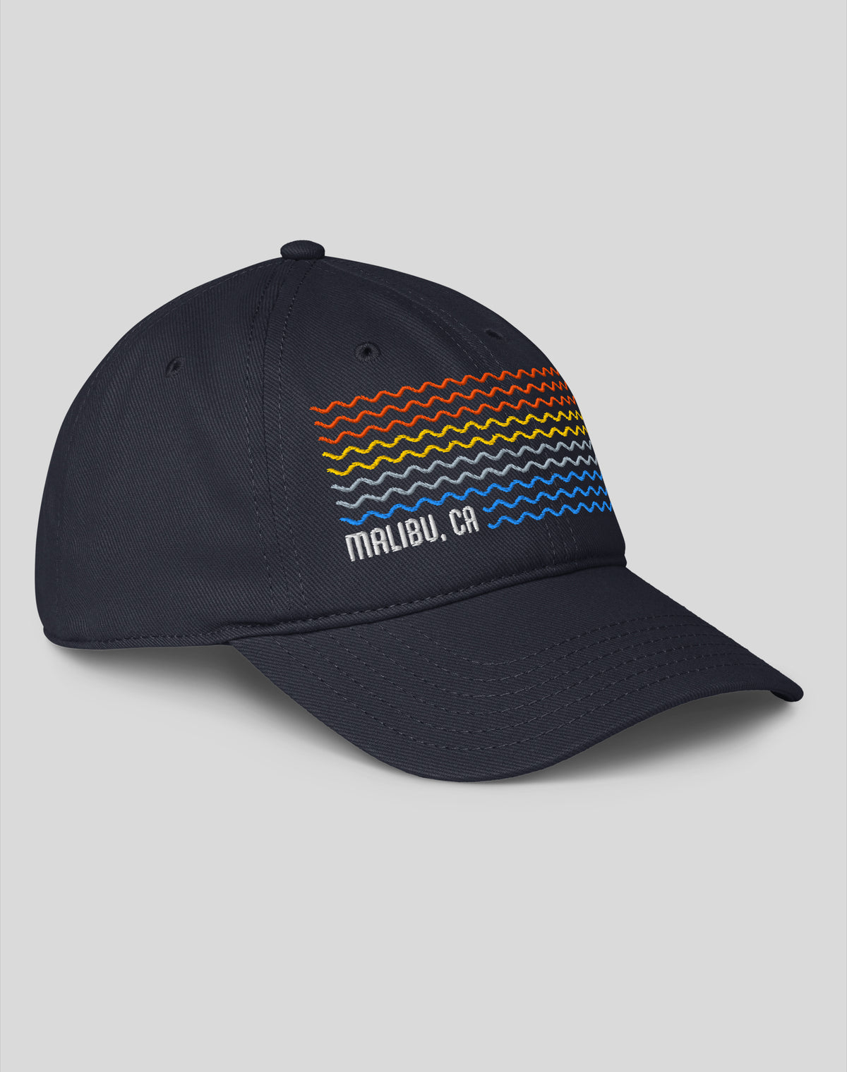 Malibu Sunset Waves Low Profile Dad Hat - Dark Navy