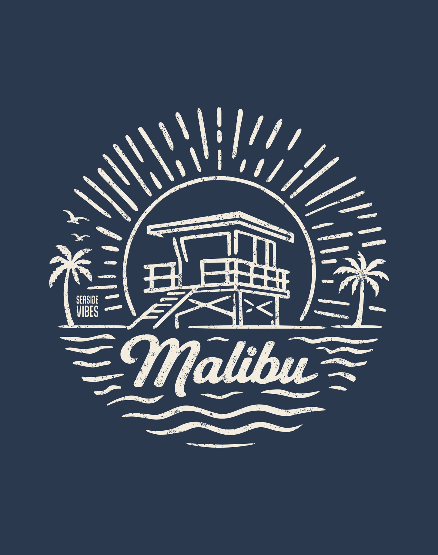 Malibu Sunrise Tee - Cotton Blend | Midnight Navy