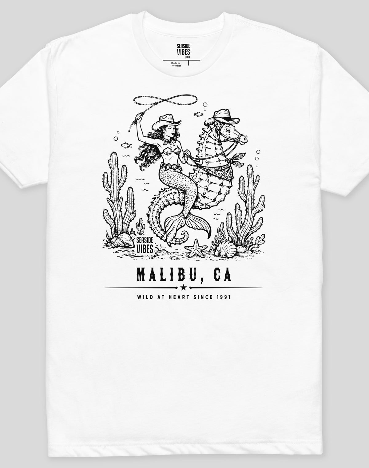 Malibu Wild at Heart Since 1991 Tee - Cotton Blend | White