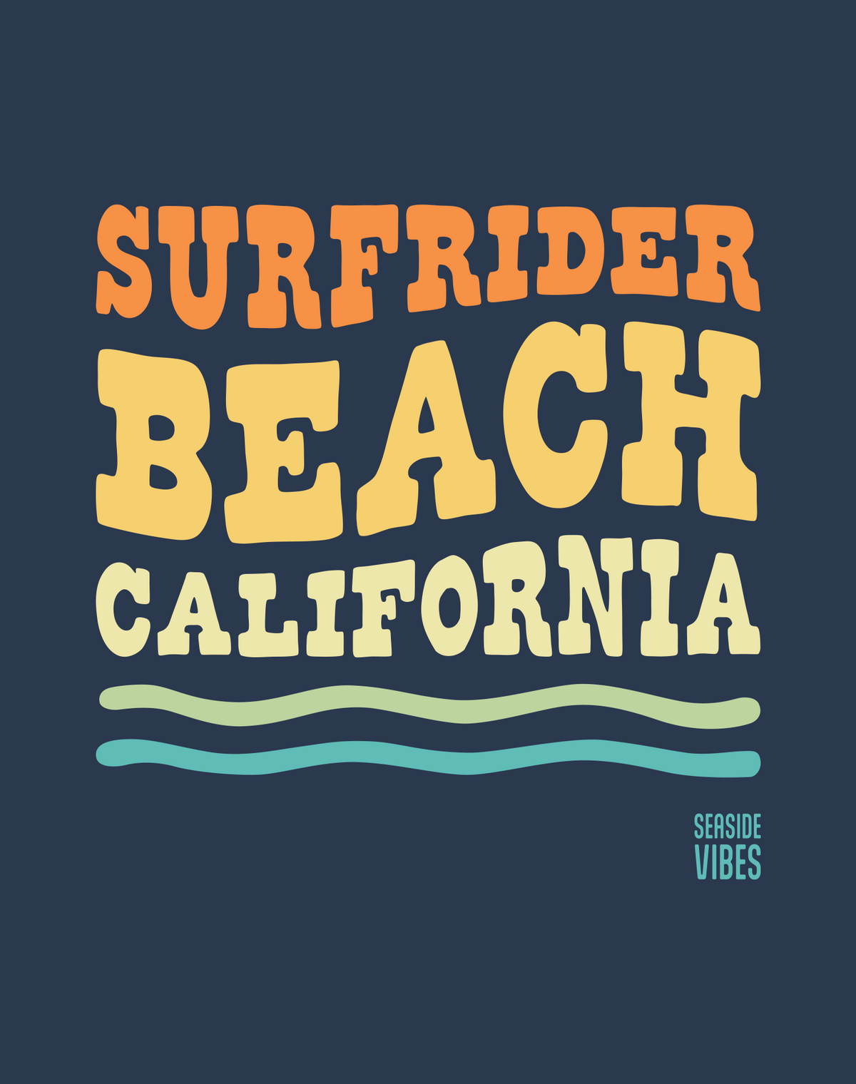 Surfrider Beach Vibes Tee - Cotton Blend | Midnight Navy