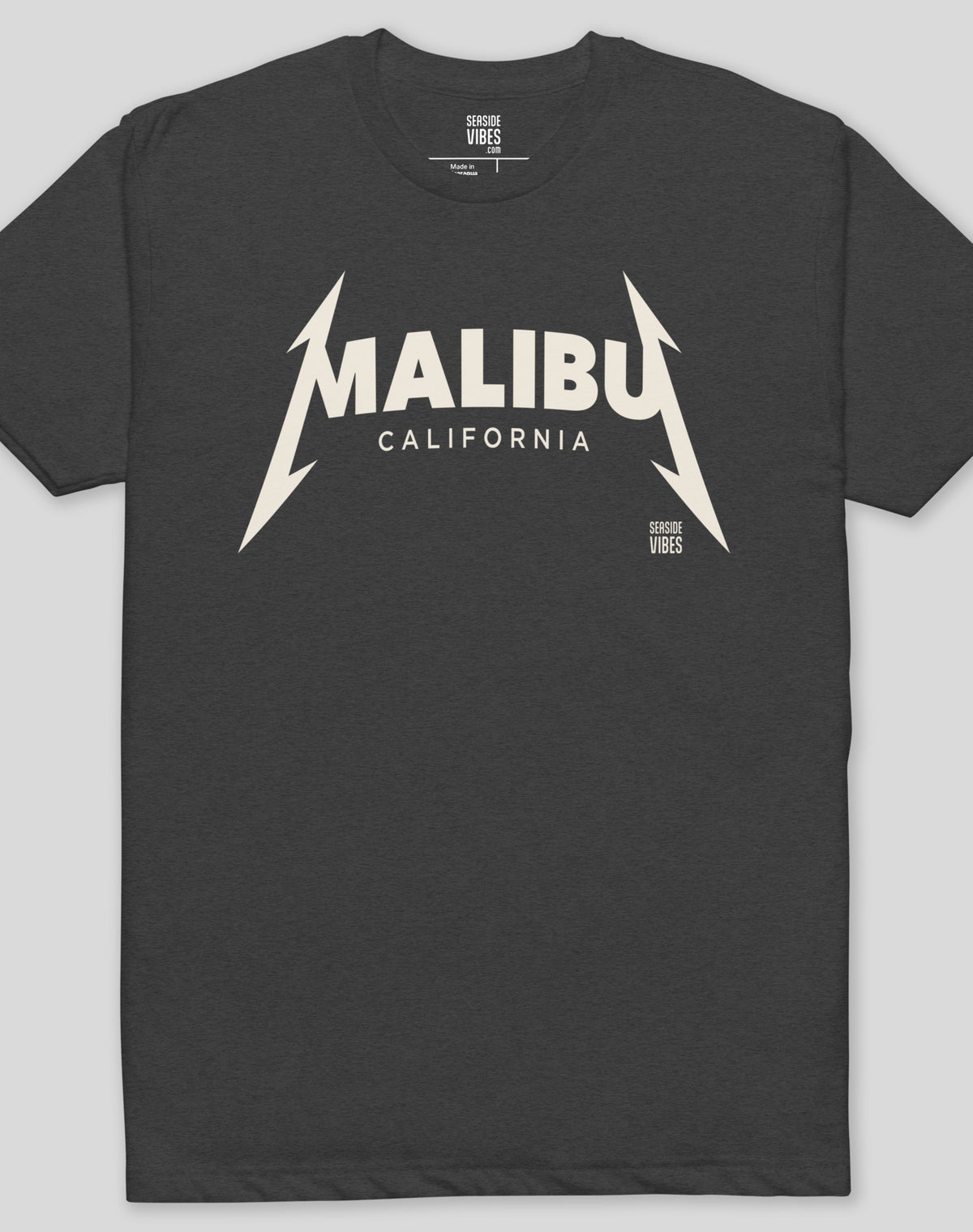 Malibu Rocks Tee - Cotton Blend | Charcoal