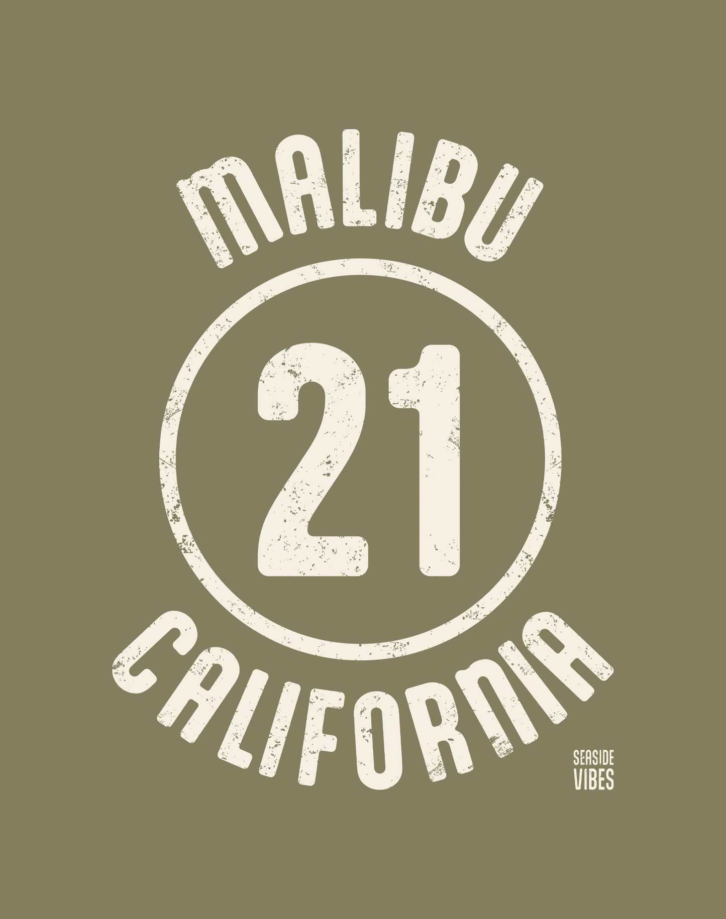 Malibu 21 Tee - Cotton Blend | Military Green