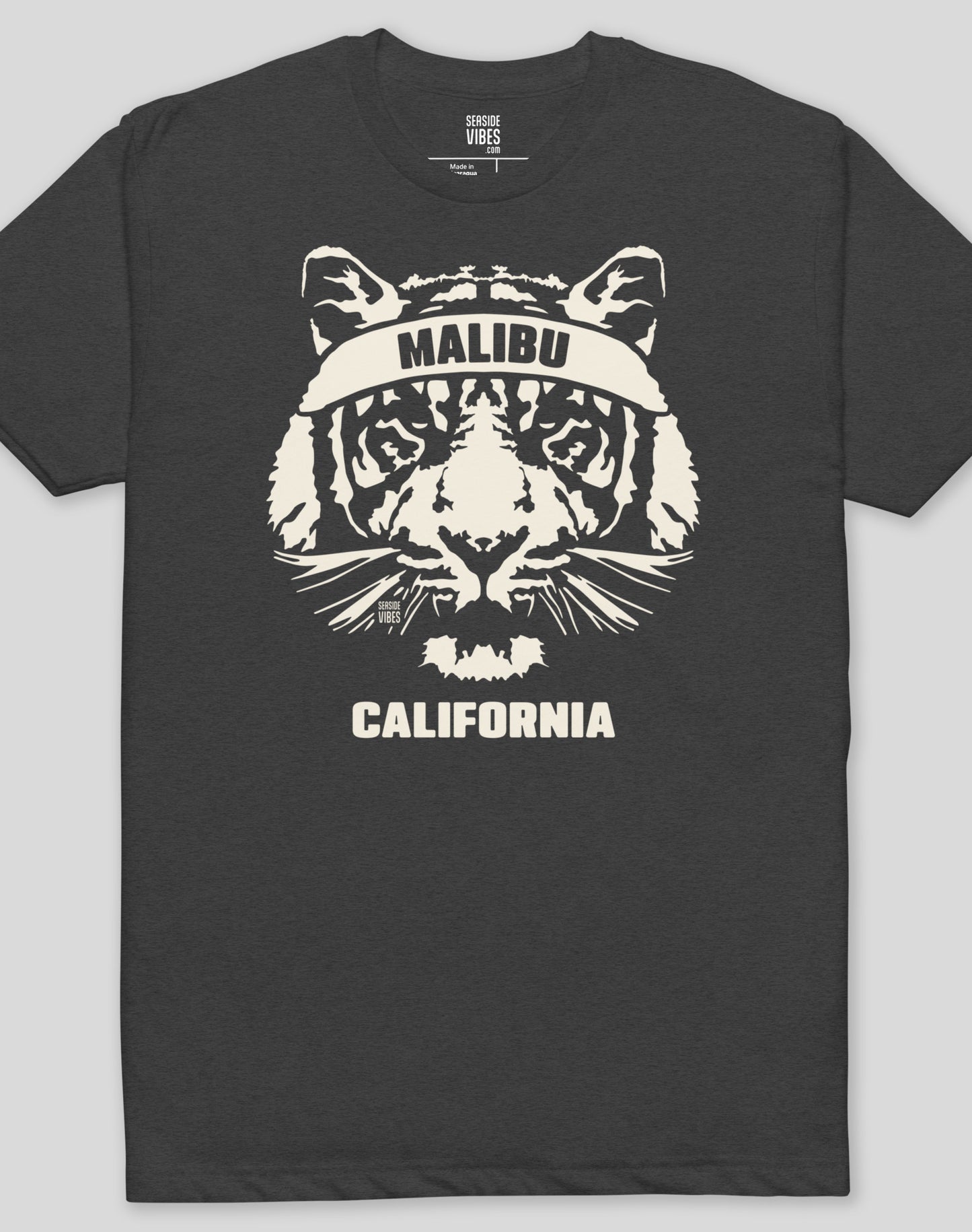 Malibu Tiger Ambush Tee - Cotton Blend | Charcoal