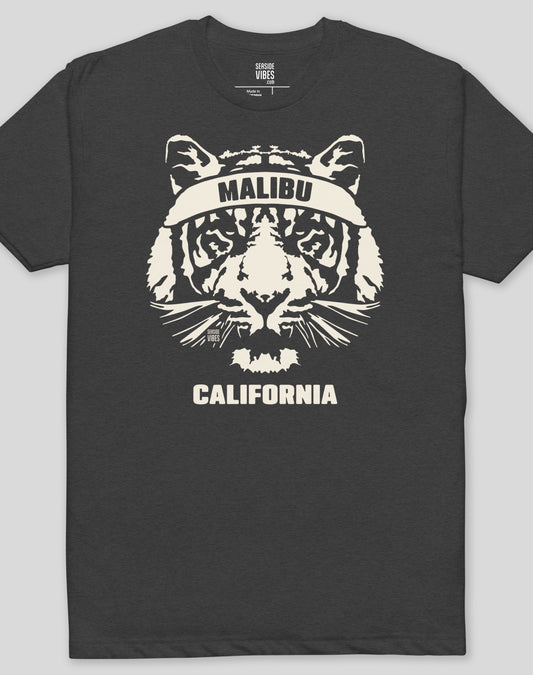 Malibu Tiger Ambush Tee - Cotton Blend | Charcoal
