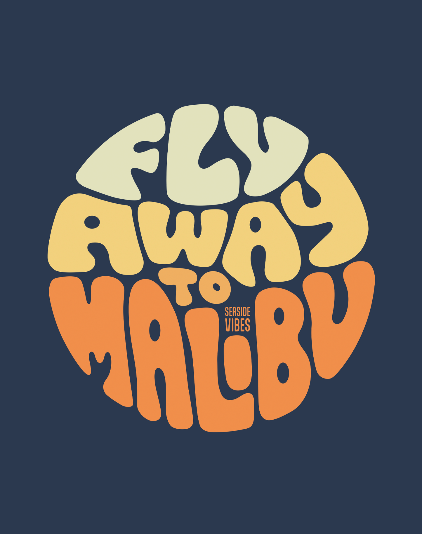 Fly Away to Malibu Tee - Cotton Blend | Midnight Navy