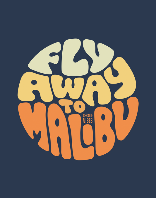 Fly Away to Malibu Tee - Cotton Blend | Midnight Navy