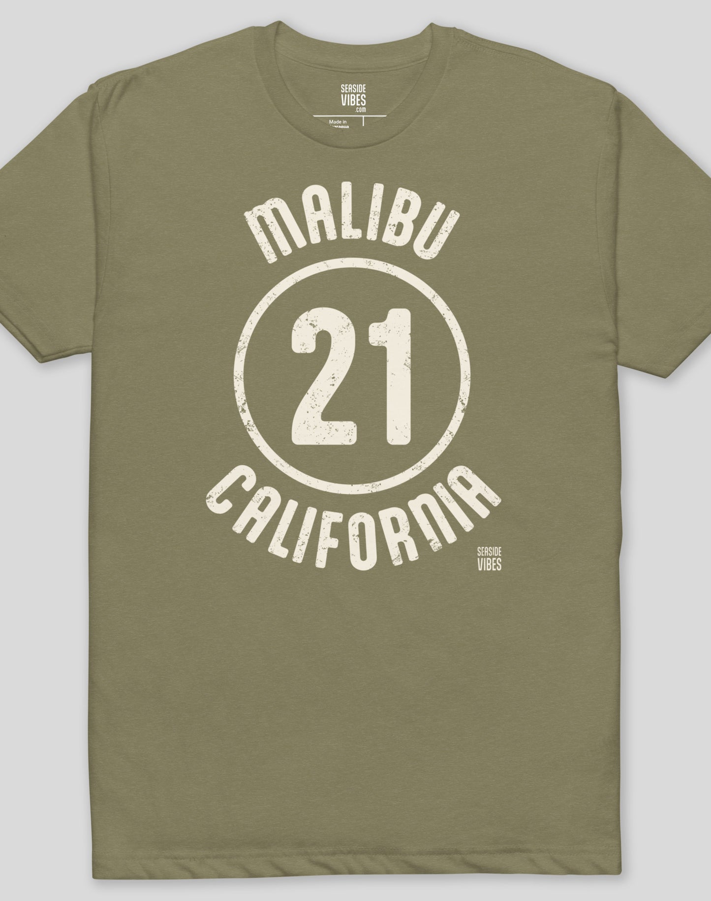 Malibu 21 Tee - Cotton Blend | Military Green