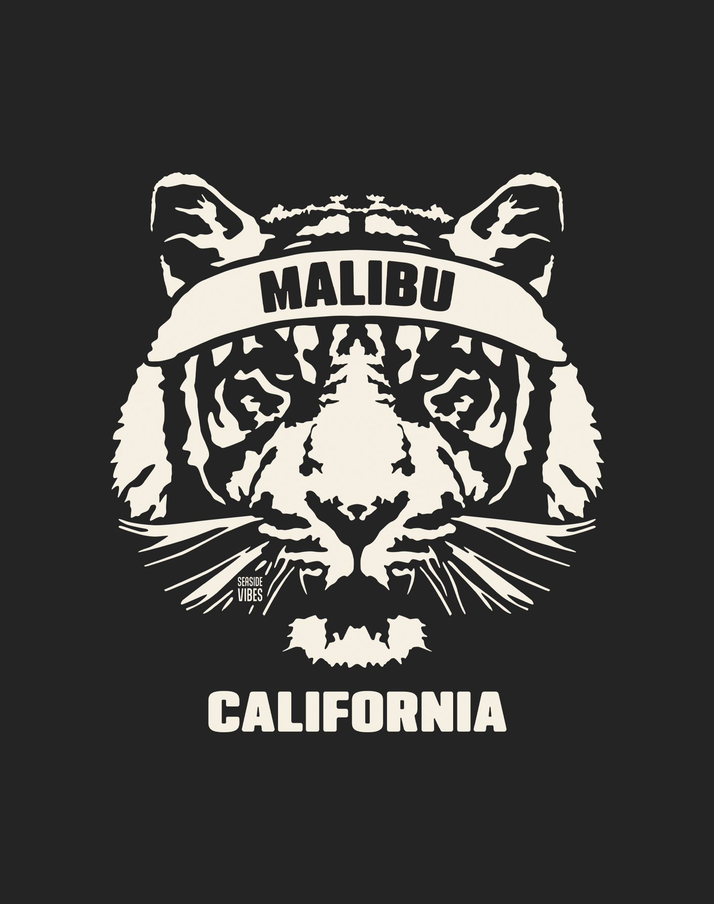 Malibu Tiger Ambush Tee - Cotton Blend | Charcoal