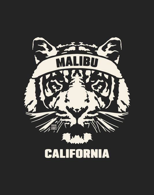 Malibu Tiger Ambush Tee - Cotton Blend | Charcoal