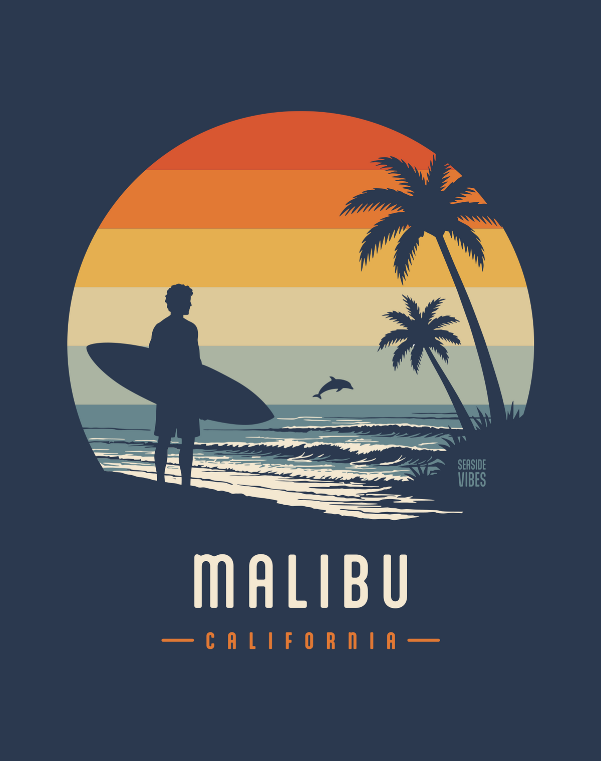 Malibu Away From Keyboard Tee - Cotton Blend | Midnight Navy