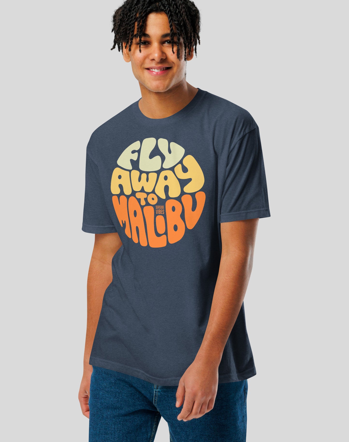 Fly Away to Malibu Tee - Cotton Blend | Midnight Navy