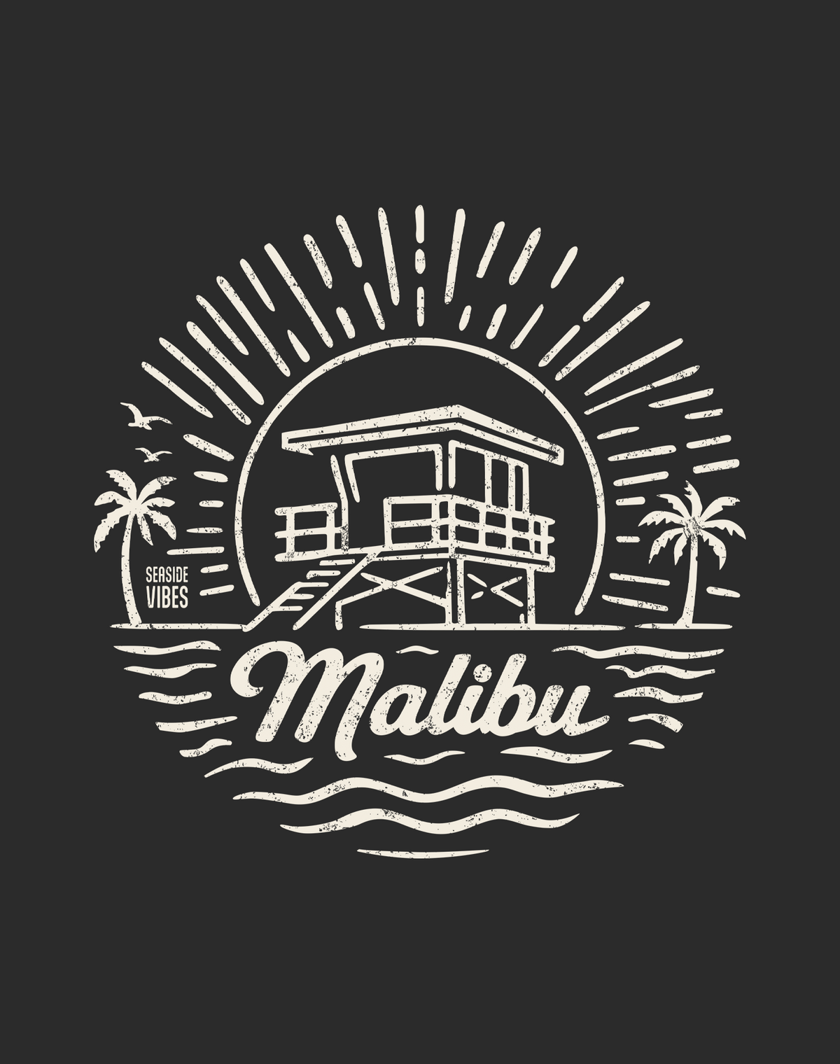 V-Neck: Malibu Sunrise Session Tee | Dark Grey Heather