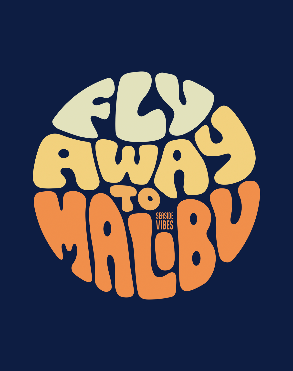 V-Neck: Fly Away to Malibu Tee - Heather Navy