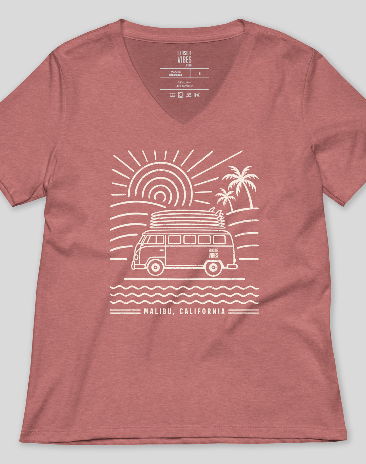 V-Neck: Malibu Endless Summer Tee | Heather Mauve