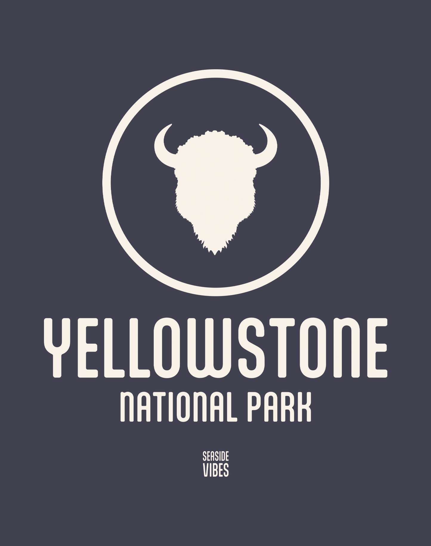 Unisex: Yellowstone National Park Tee - 100% Cotton | Navy