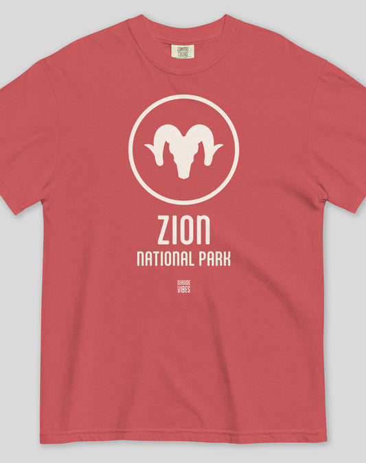 Unisex: Zion National Park Tee - 100% Cotton | Crimson