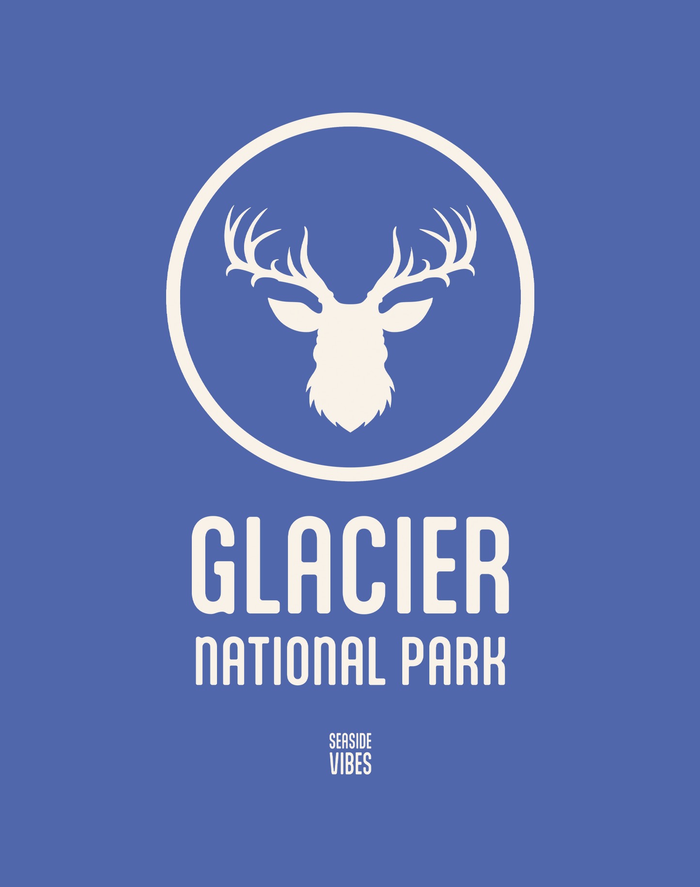 Unisex: Glacier National Park Tee - 100% Cotton | Mystic Blue