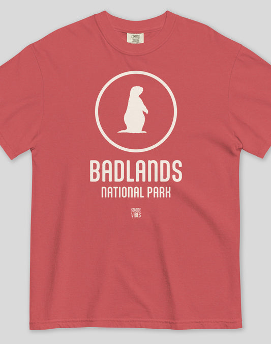 Unisex: Badlands National Park Tee - 100% Cotton | Crimson