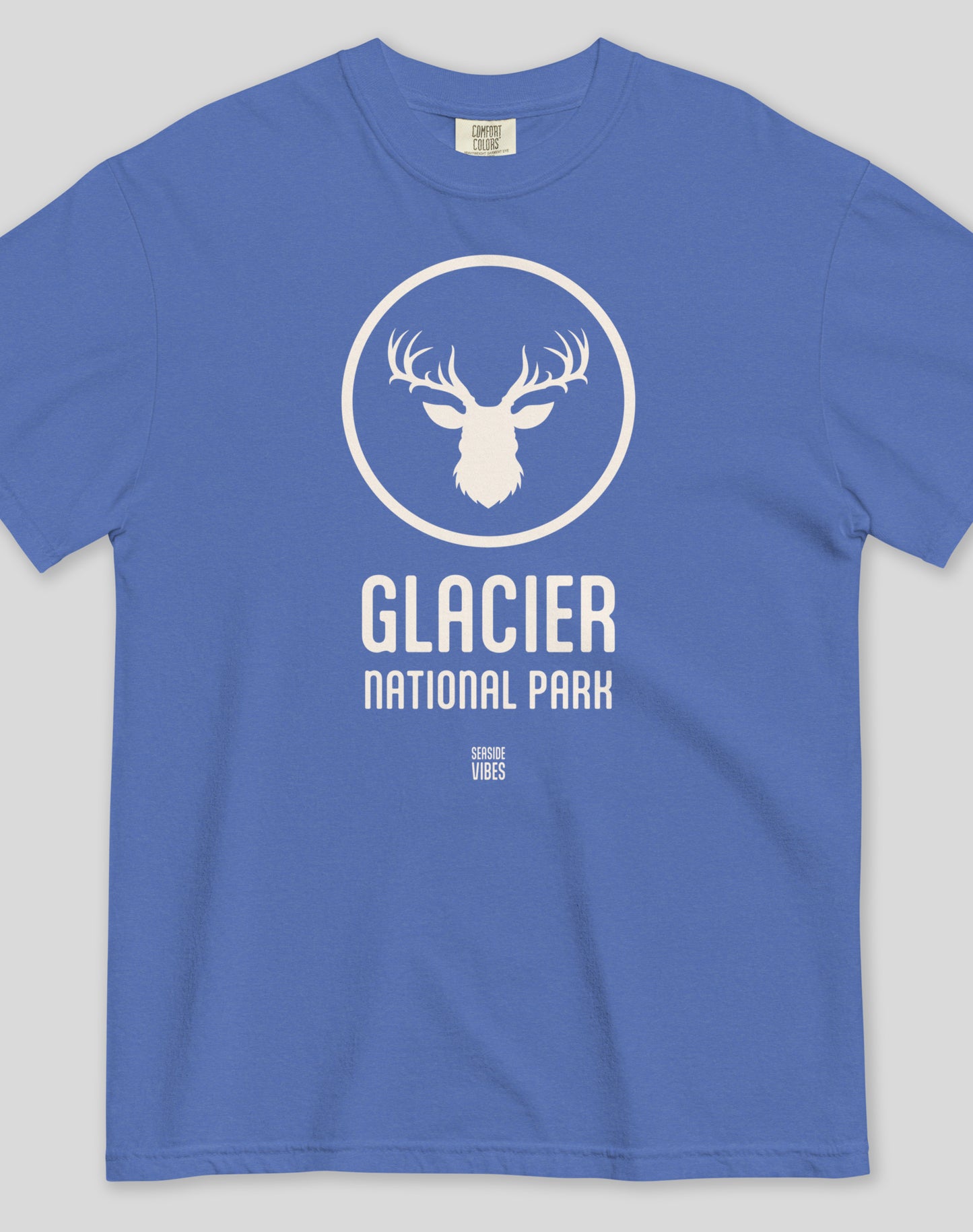 Unisex: Glacier National Park Tee - 100% Cotton | Mystic Blue