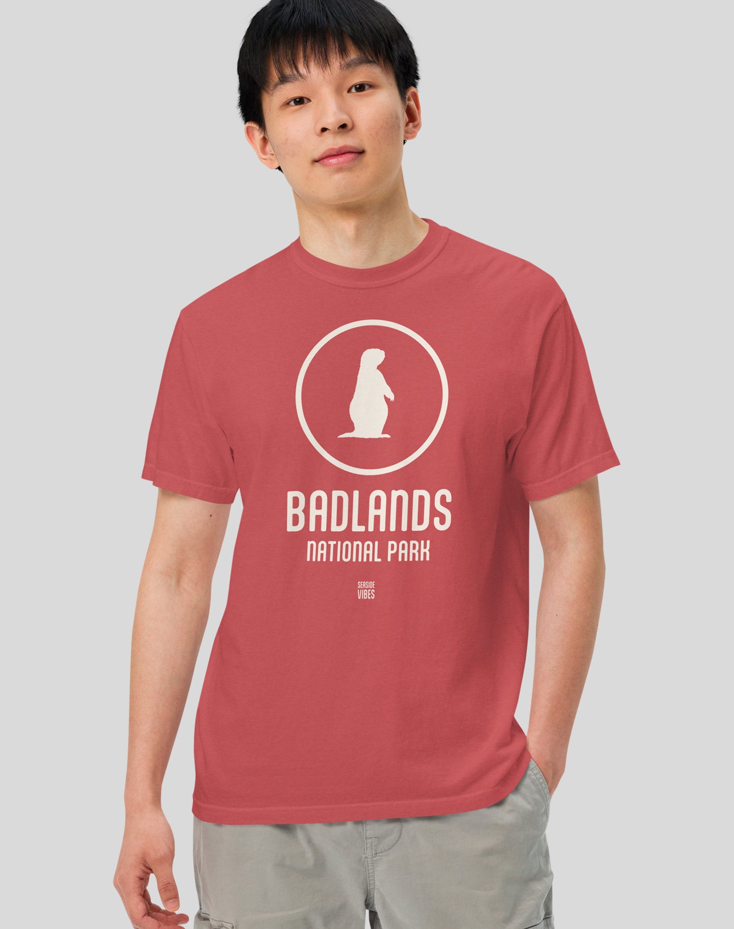 Unisex: Badlands National Park Tee - 100% Cotton | Crimson