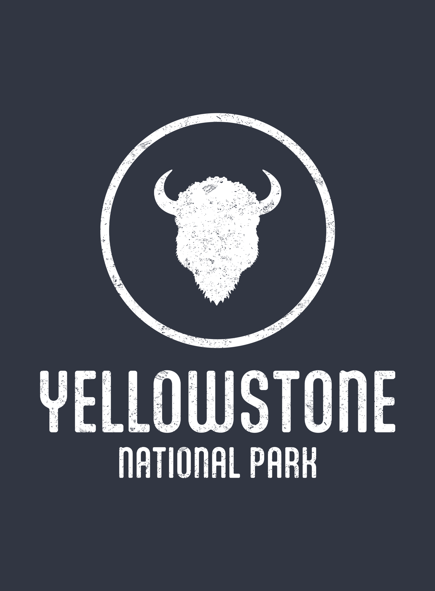 Unisex: Yellowstone National Park Tee - Heather Navy