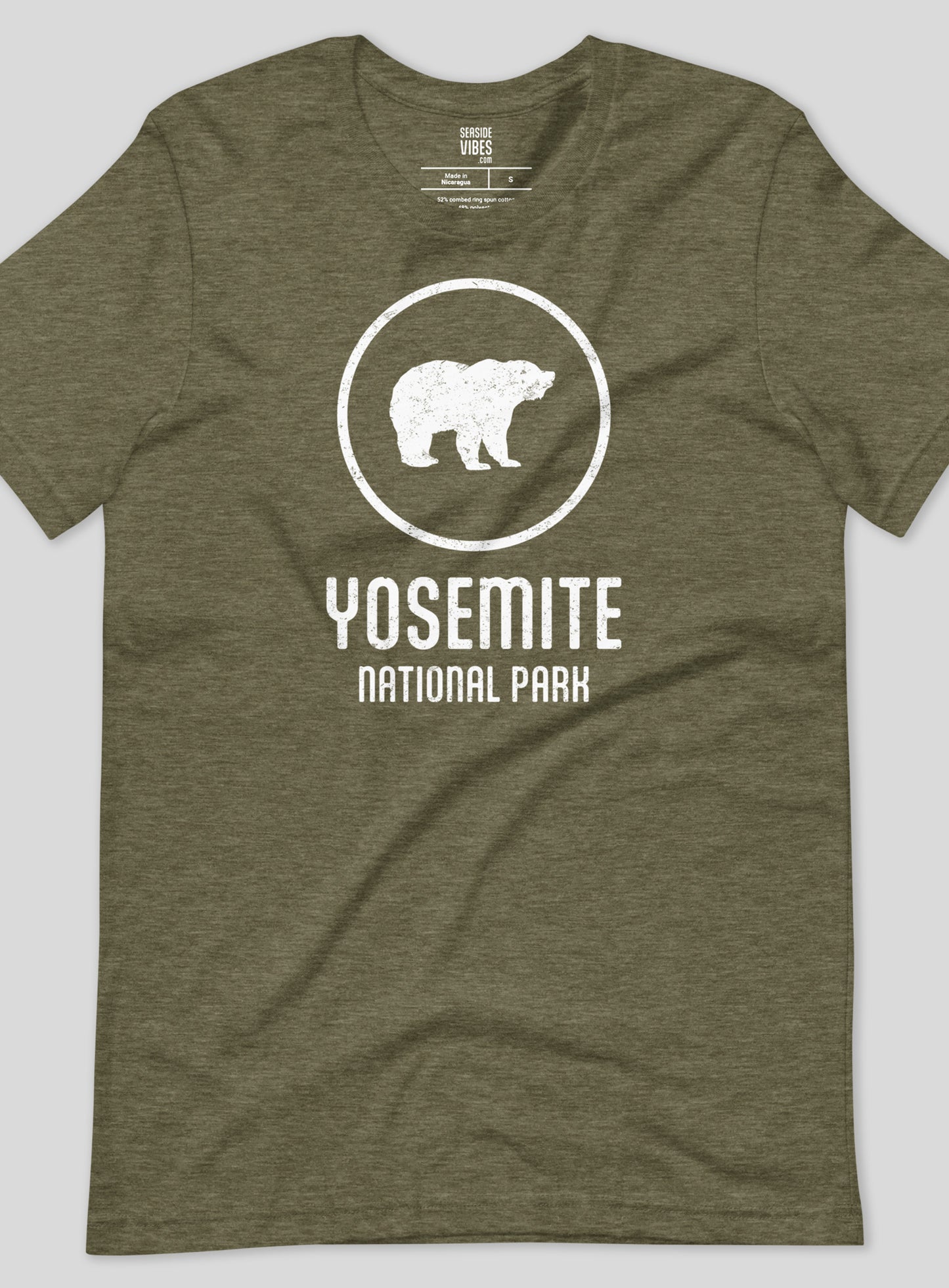 Unisex: Yosemite National Park Tee - Heather Olive