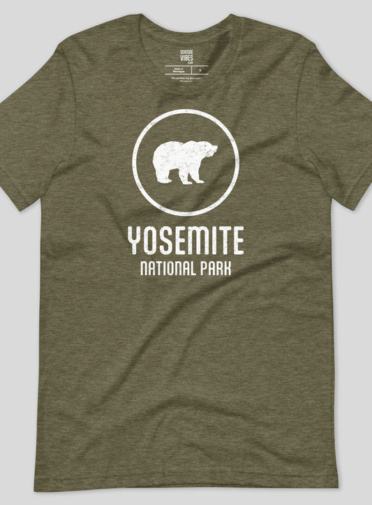 Unisex: Yosemite National Park Tee - Heather Olive