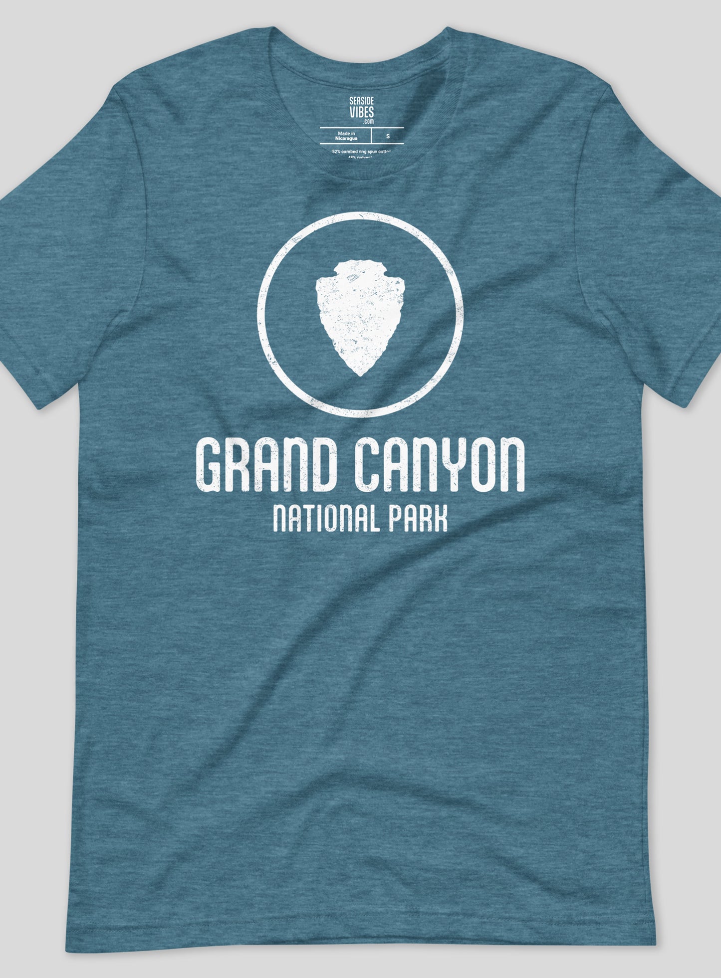 Unisex: Grand Canyon National Park Tee - Heather Deep Teal