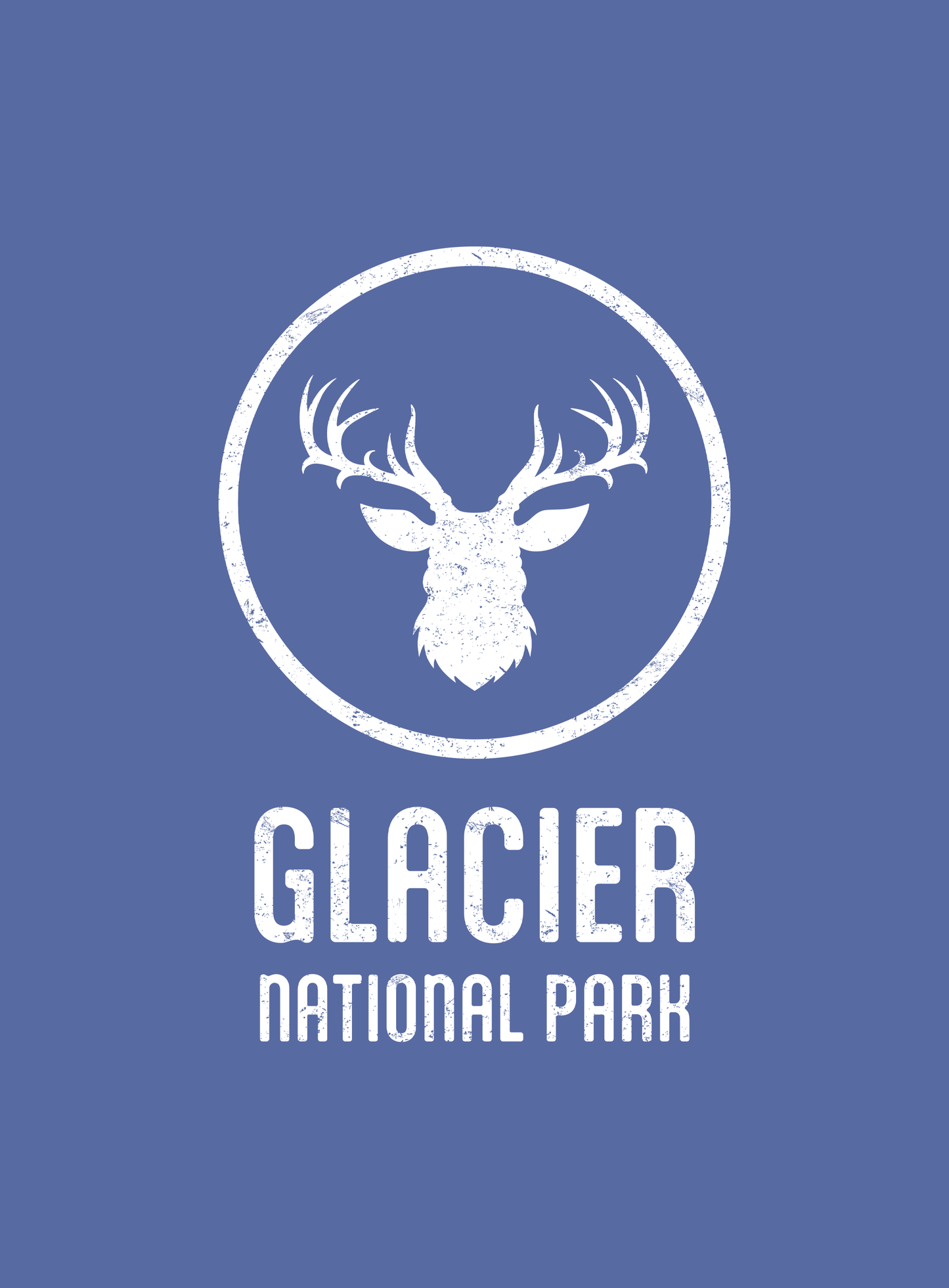 Unisex: Glacier National Park Tee - Heather True Royal