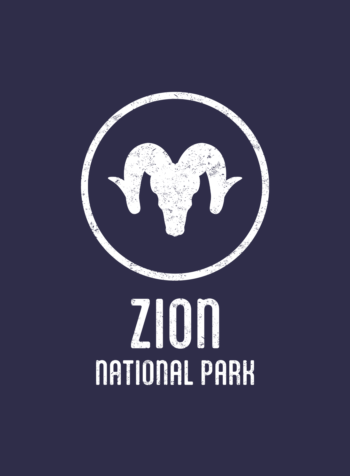 Unisex: Zion National Park Tee - Heather Midnight Navy