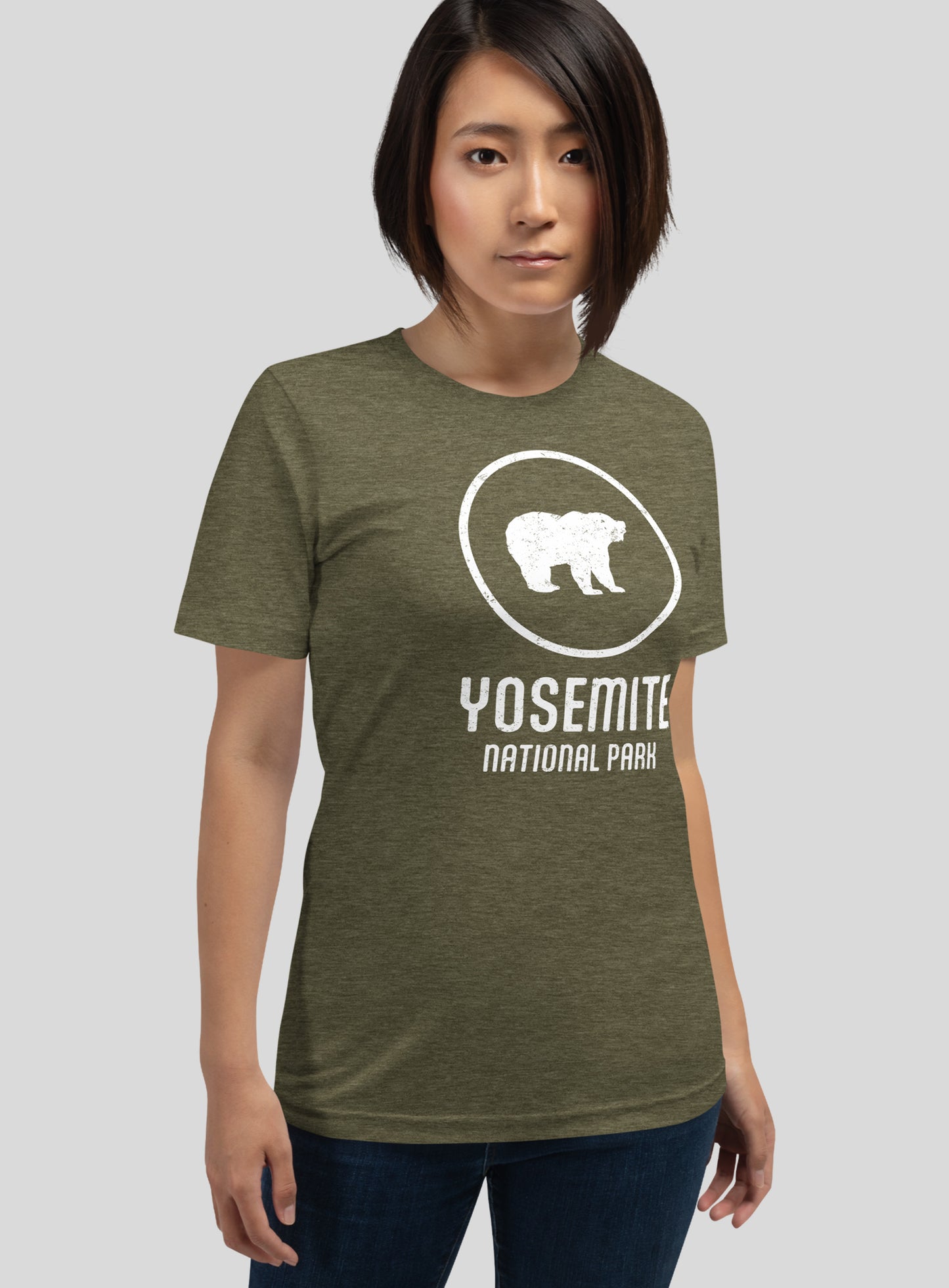 Unisex: Yosemite National Park Tee - Heather Olive