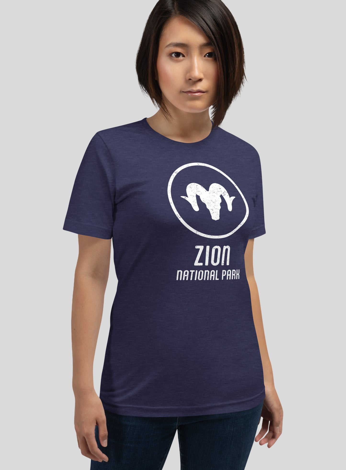 Unisex: Zion National Park Tee - Heather Midnight Navy