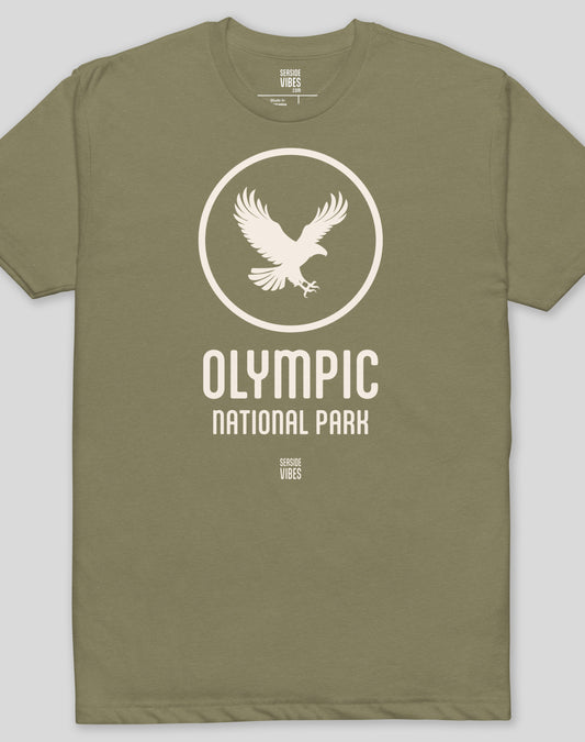 Olympic National Park Tee - Cotton Blend | Military Green
