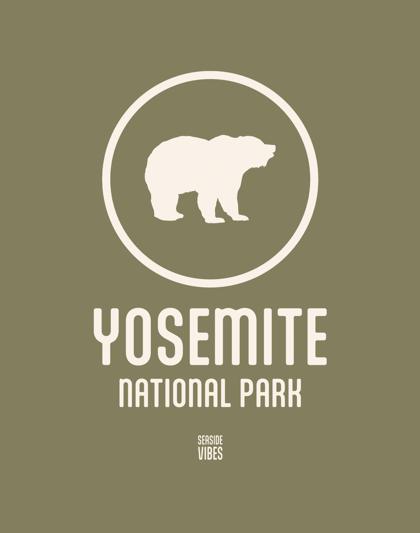 Yosemite National Park Tee - Cotton Blend | Military Green