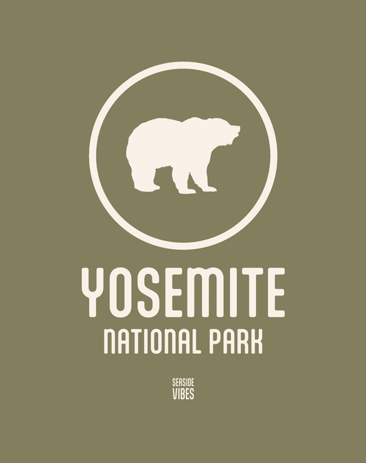 Yosemite National Park Tee - Cotton Blend | Military Green