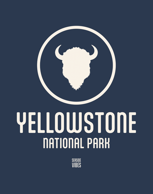 Yellowstone National Park Tee - Cotton Blend | Midnight Navy