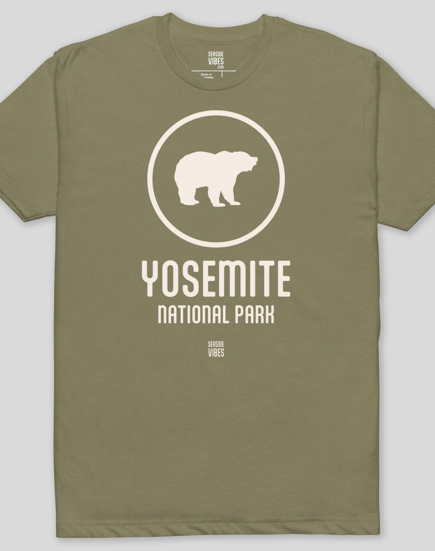 Yosemite National Park Tee - Cotton Blend | Military Green