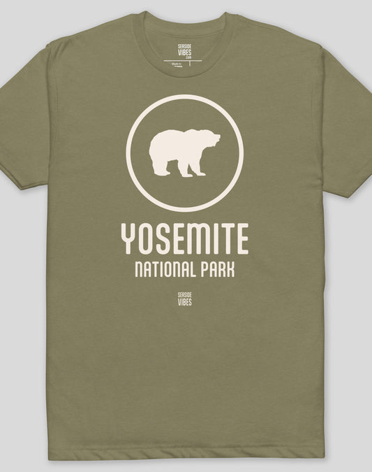 Yosemite National Park Tee - Cotton Blend | Military Green