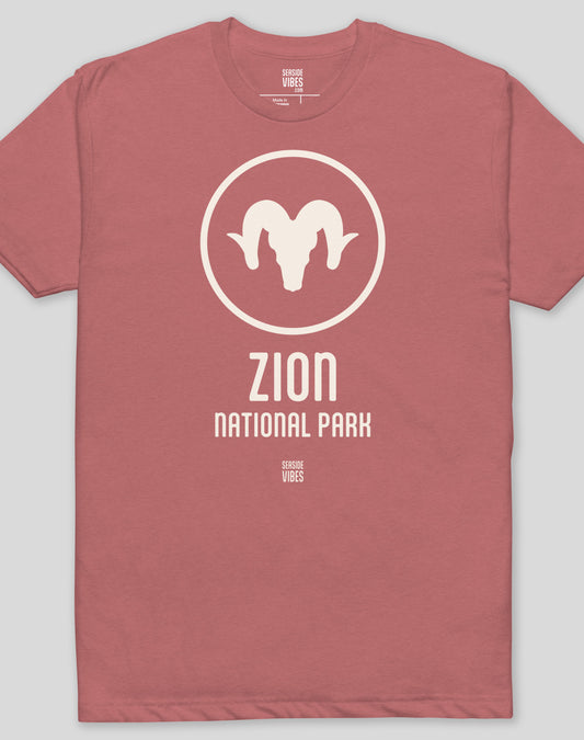 Zion National Park Tee - Cotton Blend | Heather Mauve
