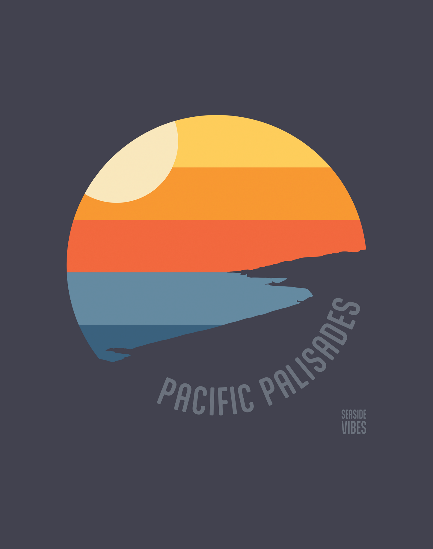Unisex: Pacific Palisades Sunset Tee - 100% Cotton | Navy