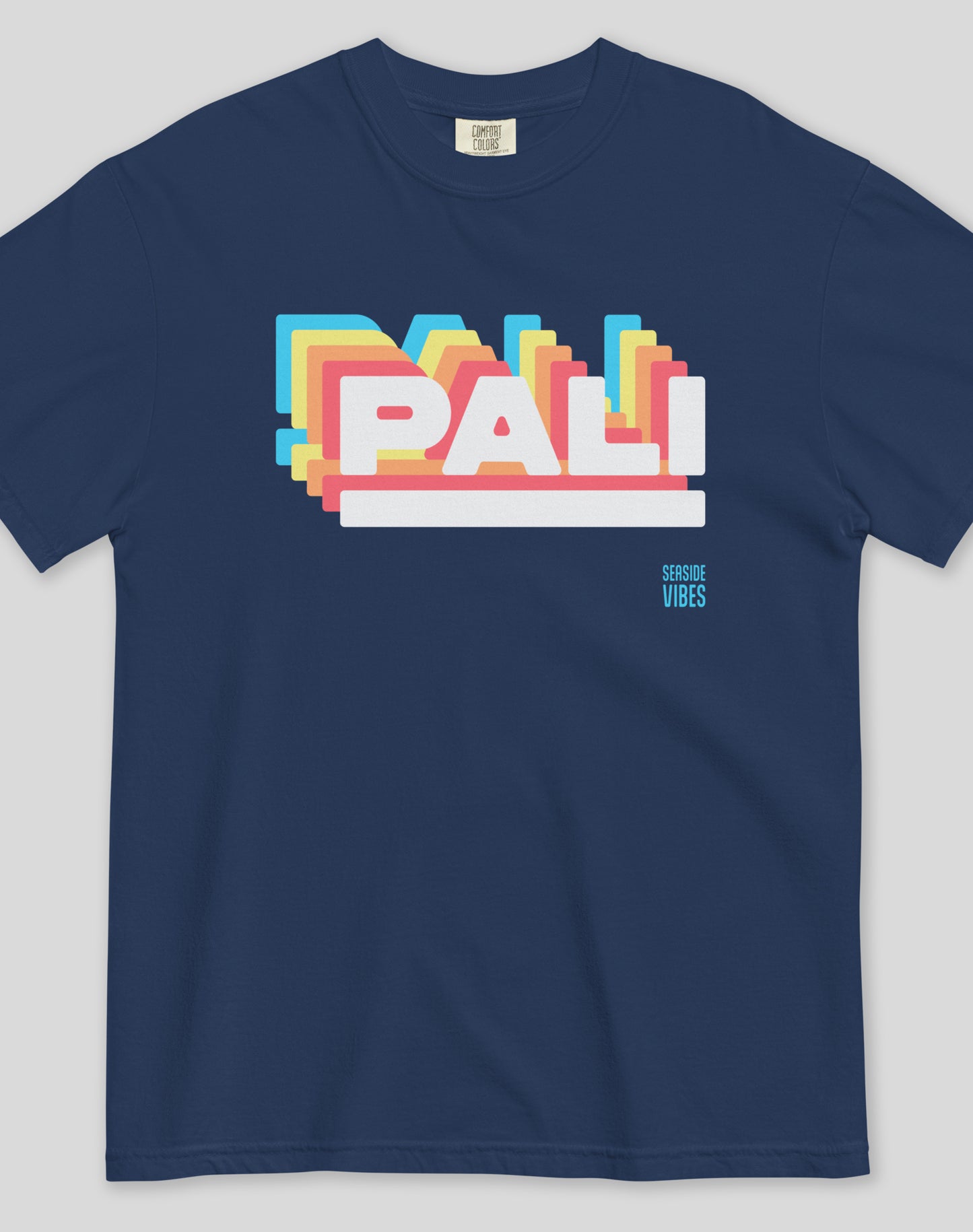 Unisex: Retro Pali Tee - 100% Cotton | True Navy