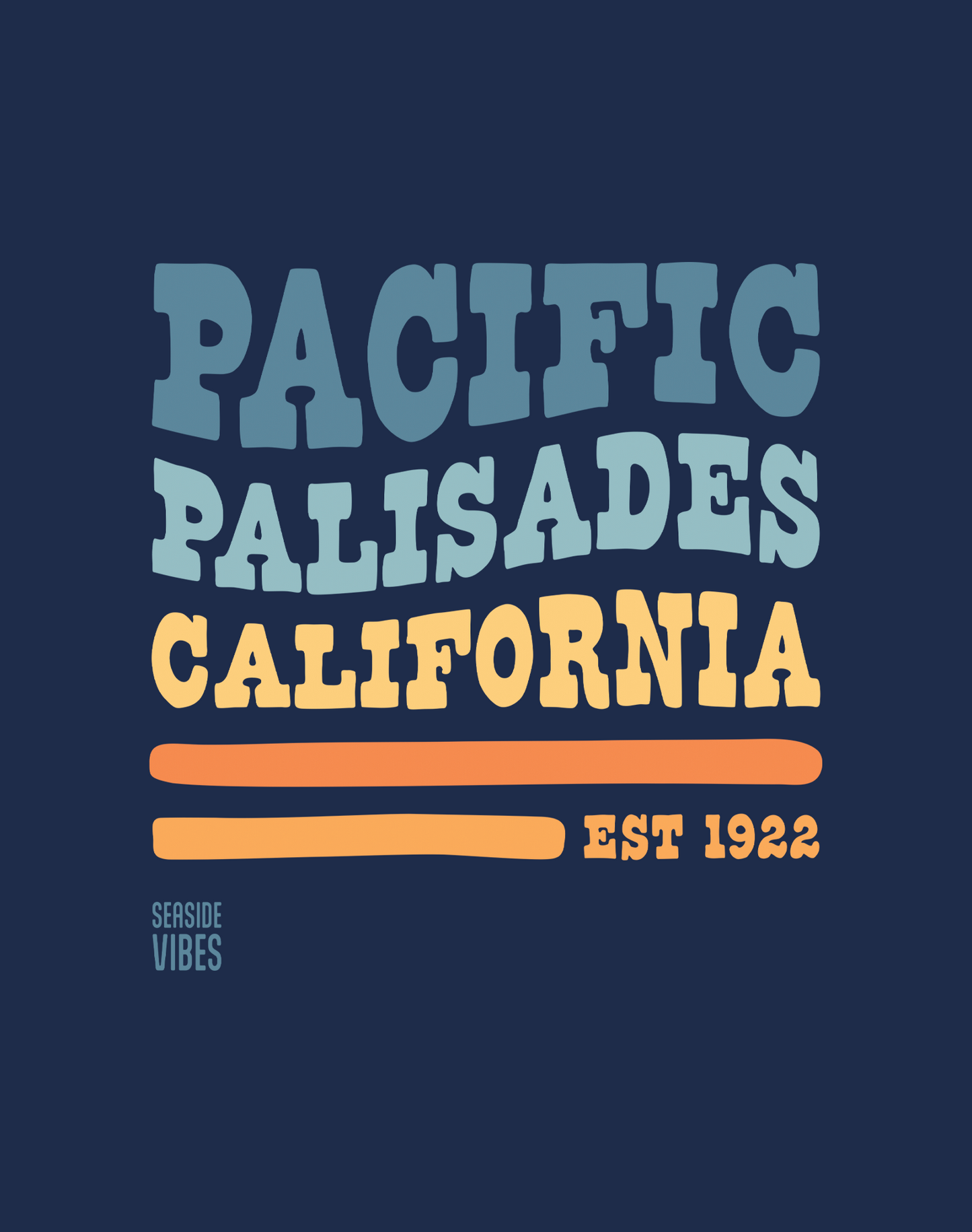 Unisex: Pacific Palisades Vibes Tee - 100% Cotton | True Navy
